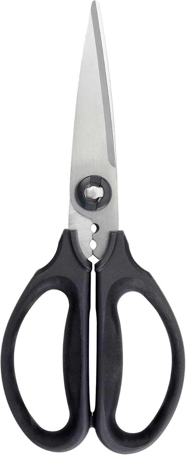 OXO Good Grips Multi-Purpose Kitchen and Herbs Scissors | Stainless design slices through cardboard, twine, meat, vegetables and more