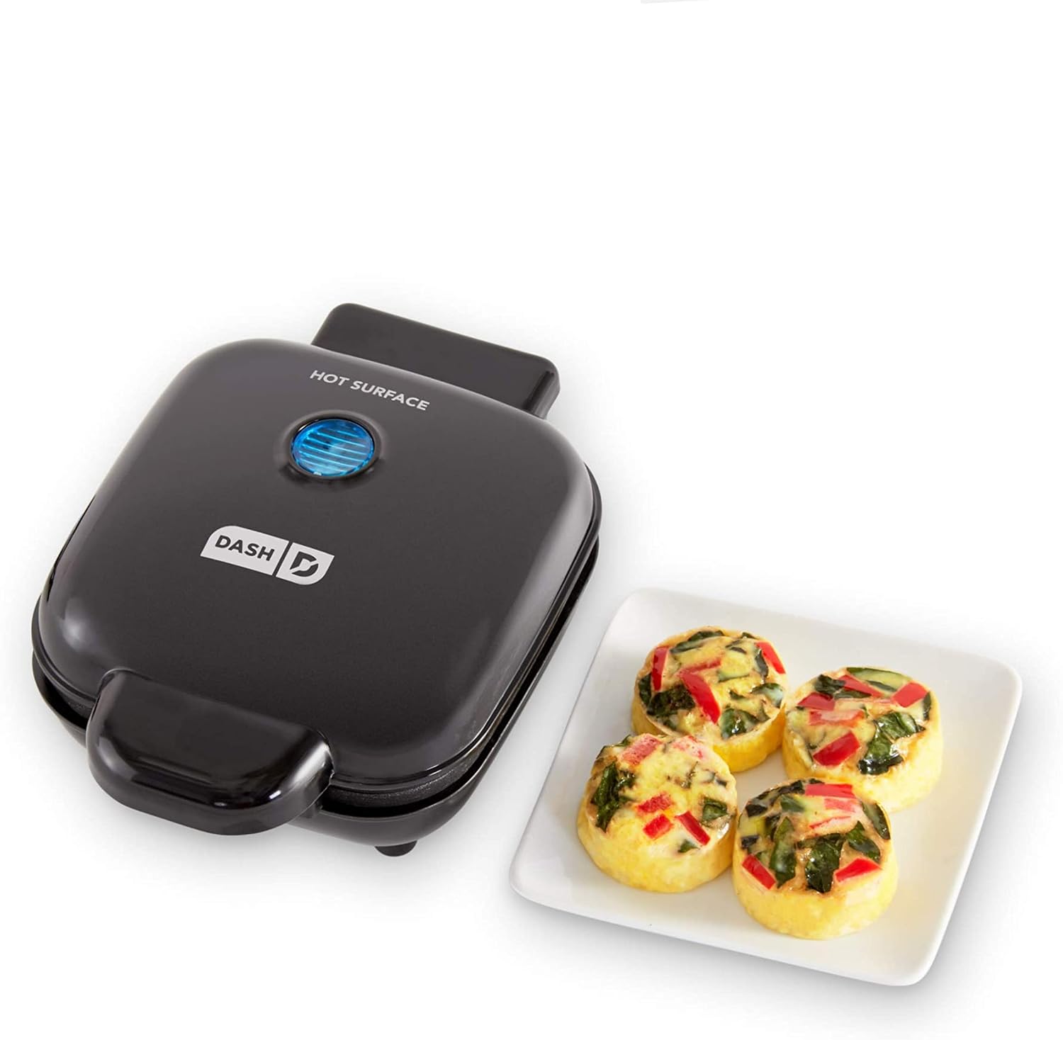 Dash Deluxe Egg Bite Maker – Electric Egg Bite Maker for Healthy Protein Snacks – Quick Cleanup, Space-Saving Design & Non-Slip Feet – 4 Servings, Black