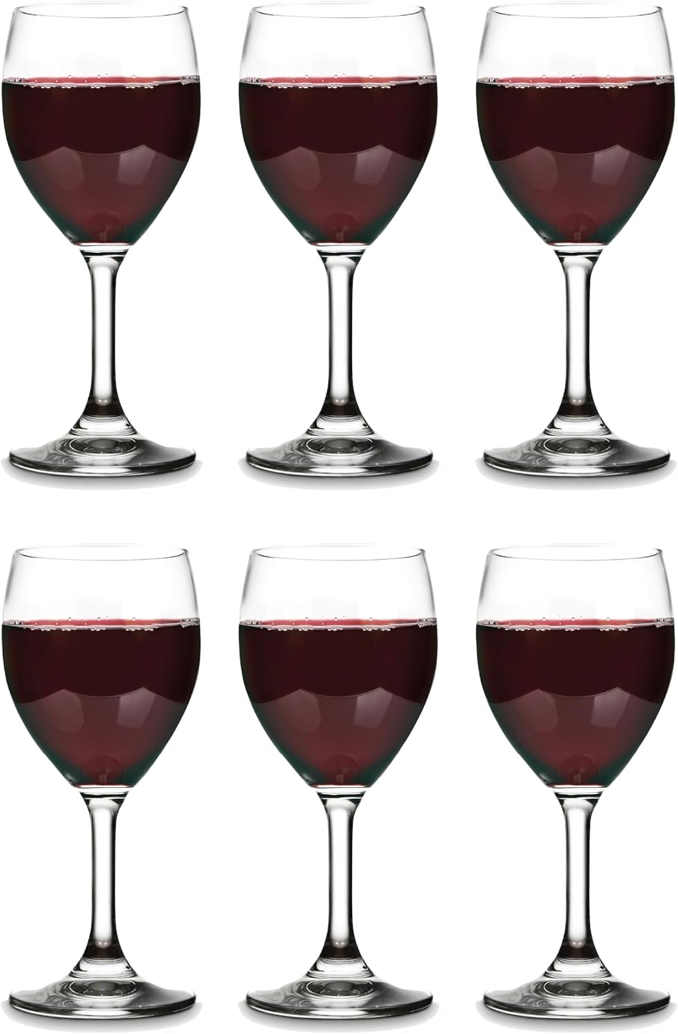 Vikko 8.5 Ounce Small Wine Glasses Set of 6, Fancy Red and White Wine Glass, Durable Stem, Copas De Vino Dishwasher Safe