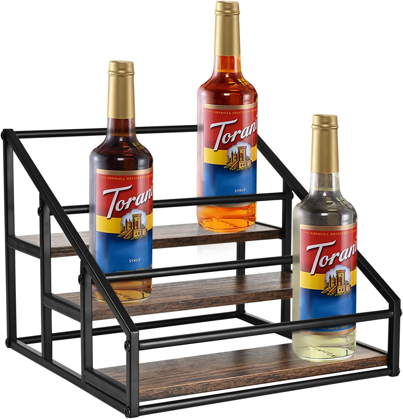YQBRAO Coffee Syrup Rack Organizer, 3-Tier 12 Bottles Syrup Rack for Coffee Bar,Syrup Stand for Kitchen Coffee Station,Syrup Holder,Liquor Bottle Display Shelf