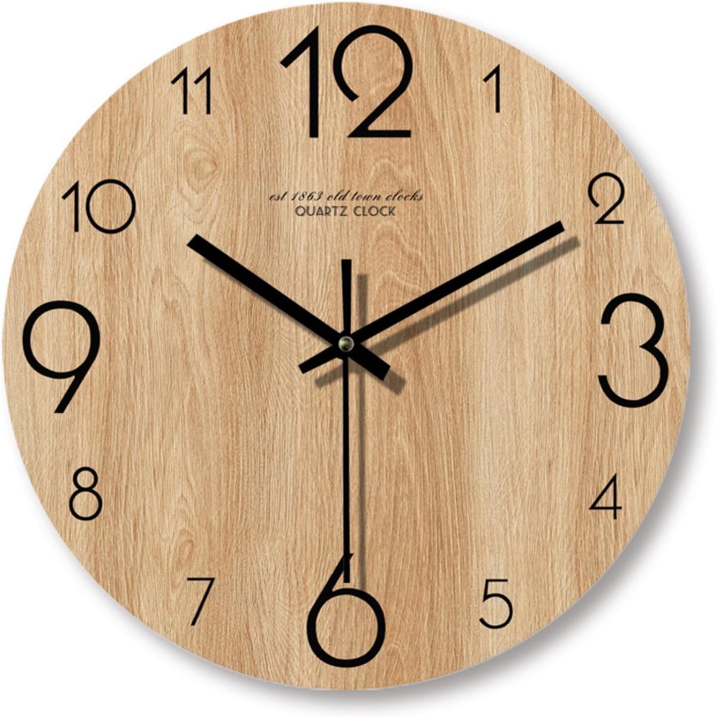 12 inch Vintage Wood Grain Simple Wall Clocks Silent Creative Living Room Decoration Wall Clock Modern Home Kitchen Wall Decor Clocks (E)