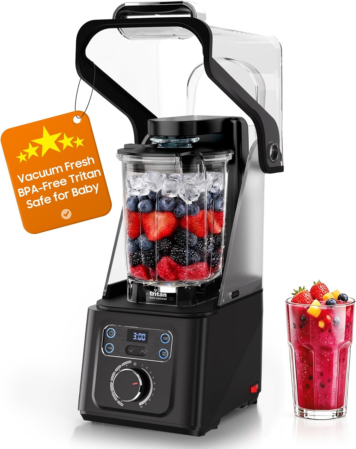 Professional Commercial Vacuum Blender, Freshness Locked In by Vacuum Technology, 2026 Upgraded 45000RPM, 3000W/4HP Max Power, 56oz Eastman Tritan Cup, Milkshake, Smoothie, Nut Milk, Hot Soup