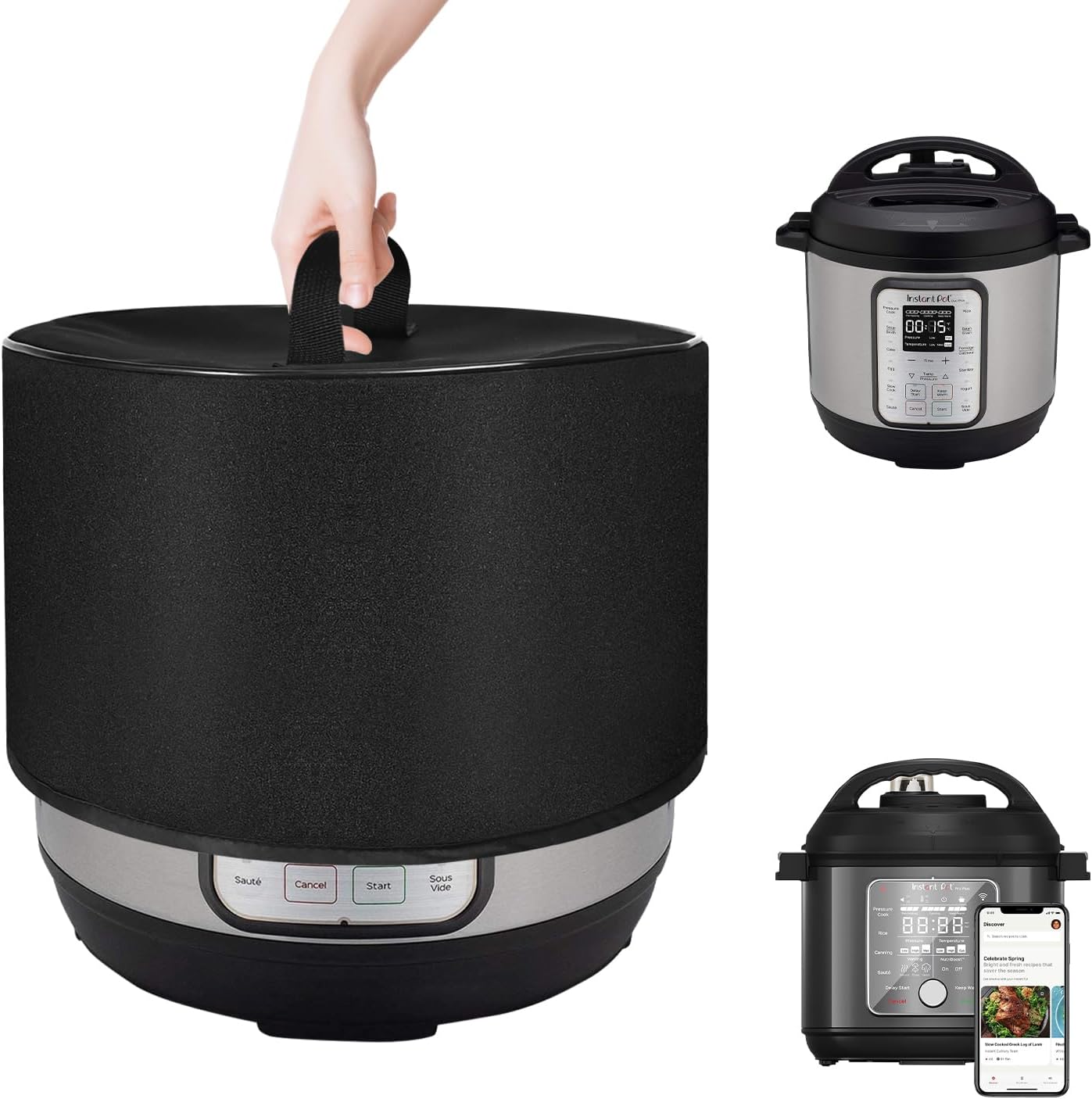 Pressure Cooker Cover, Waterproof Dust-proof Pressure Cooker Protective Cover Case for Instant Pot Duo Plus 9-in-1/Pot Pro Plus Wi-Fi Smart 10-in-1 PressureCooker 6 Quart (13.8×14.2 in)