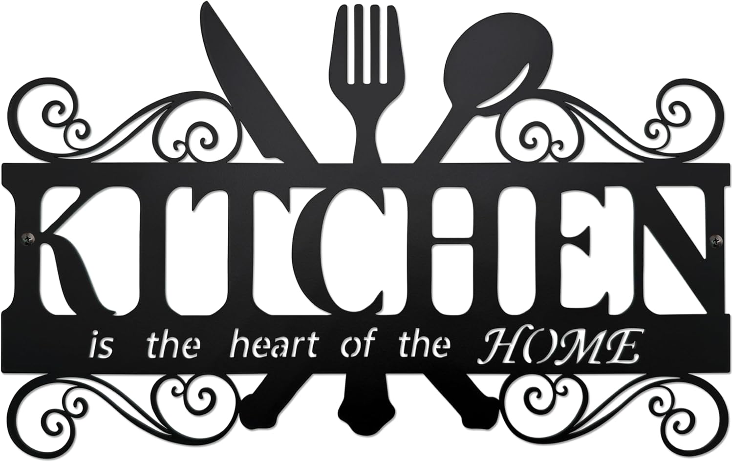 BiaGift Metal Kitchen Wall Decor,Kitchen Signs Decoraions For Wall,Rustic Kitchen Decor Sign,Country Farmhouse Decoration for Kitchen or Dining Room,13.8×8.8 Inches (Black),BiaGift1126-2