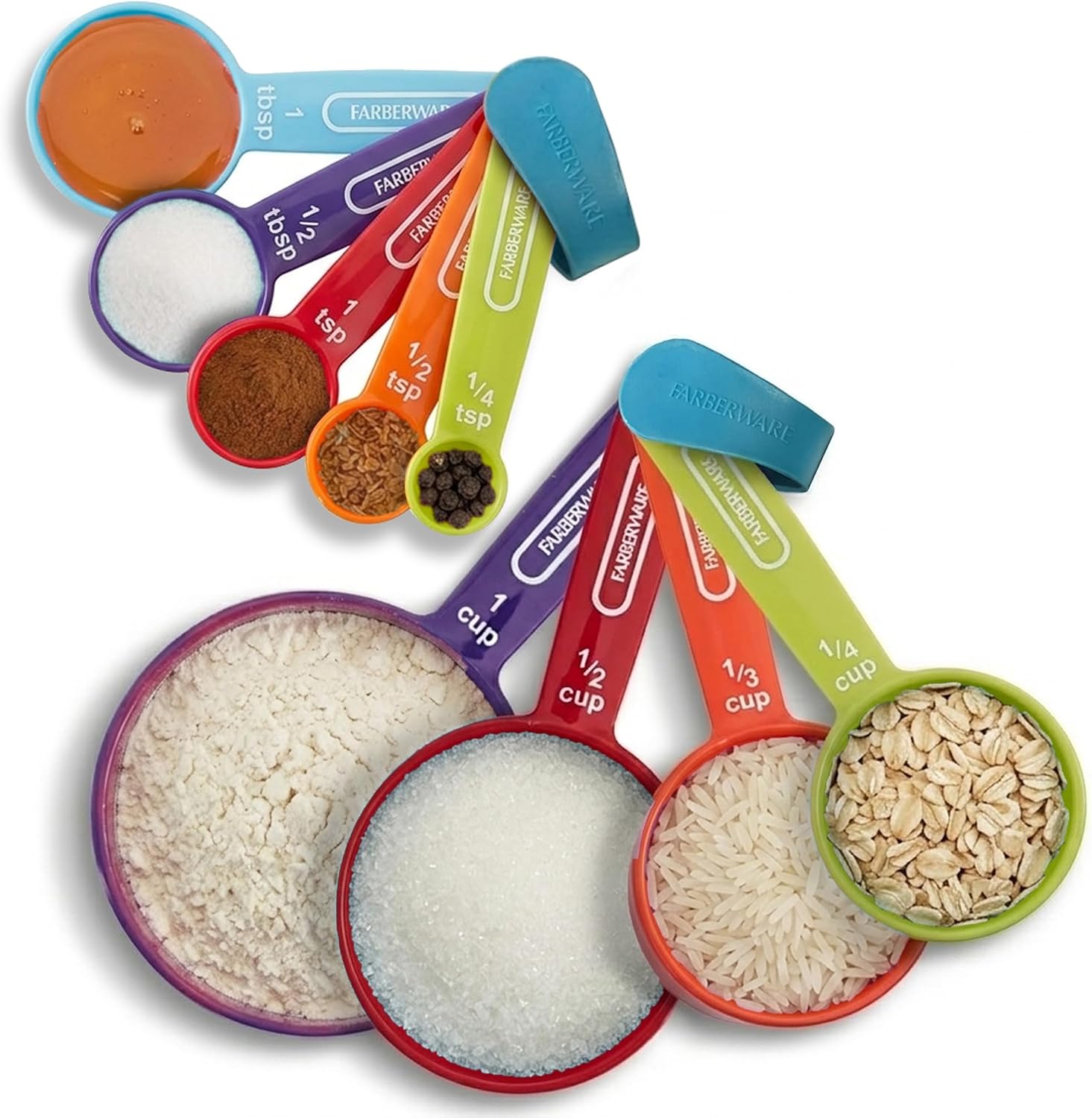 Farberware Color 9-Piece Measuring Cups and Spoons Set, Set of 9