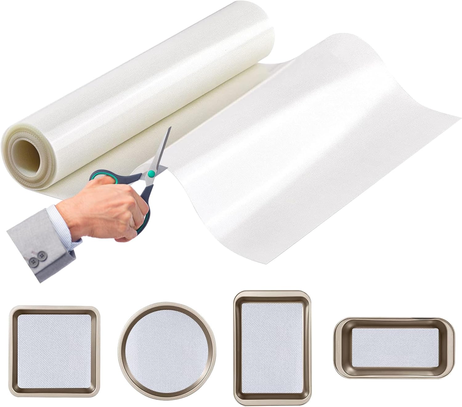 Silicone Baking Mat Roll, Cut to Size Silicone Mat, Non-slip Silicone Pastry Mat, Non-Stick Reusable Air Fryer Liner, Counter Mat, Oven Liner, Freeze Dryer Mat – 12IN x 8FT