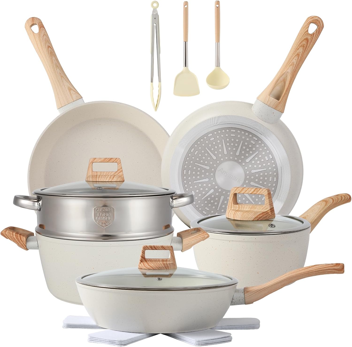 16PCS Pots and Pans Set Non Stick Cookware Set Nonstick with Cooking Set