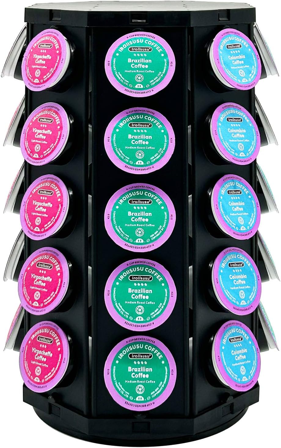 K Cup Coffee Pod Holder Storage Carousel Organizer Stand Compatible with 40 K-Cup Pods(Black-002)