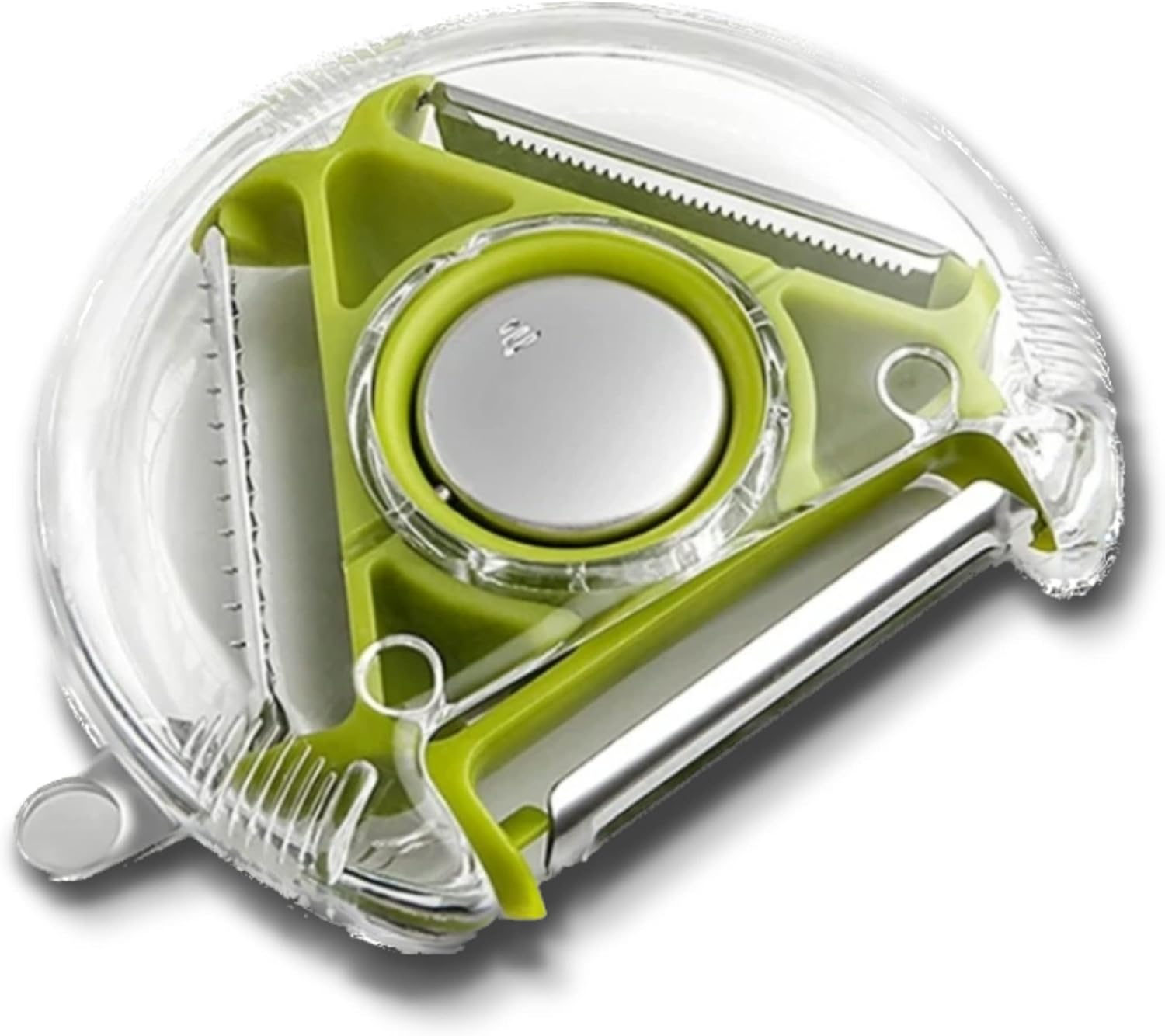 Apple Peeler “3 in 1” Multi-Functional Blades with a Button to Easy Switch | Non Slip Handle | Stainless Steel Kitchen Peeler for Fruits & Vegetables
