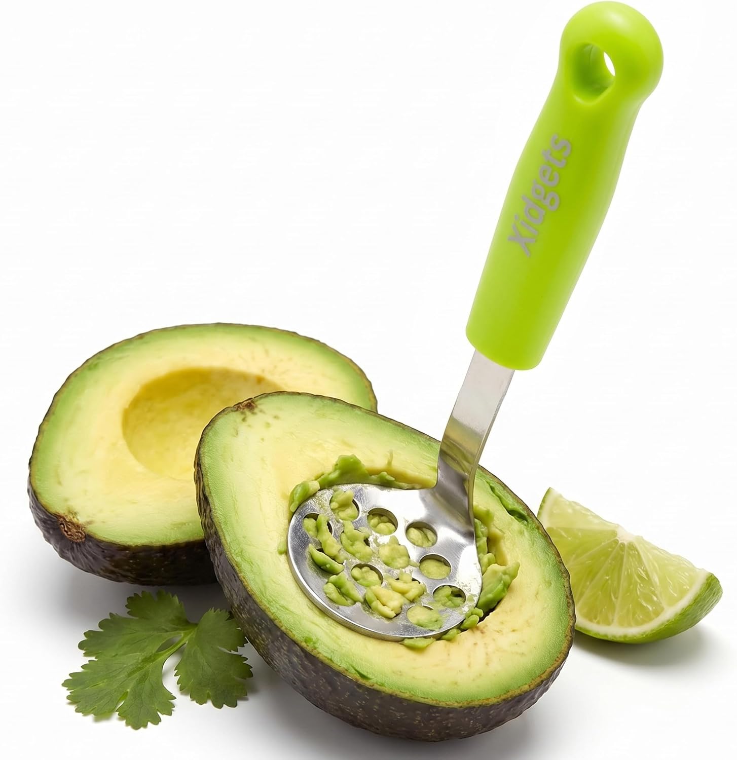 Mini Avocado Masher, Small Potato Masher, Heavy Duty, Kitchen Utensil. Stainless Steel, Tiny Masher, Compact Mini Masher for Avocado – Effortless Guacamole Preparation, Dishwasher Safe.… (Green)