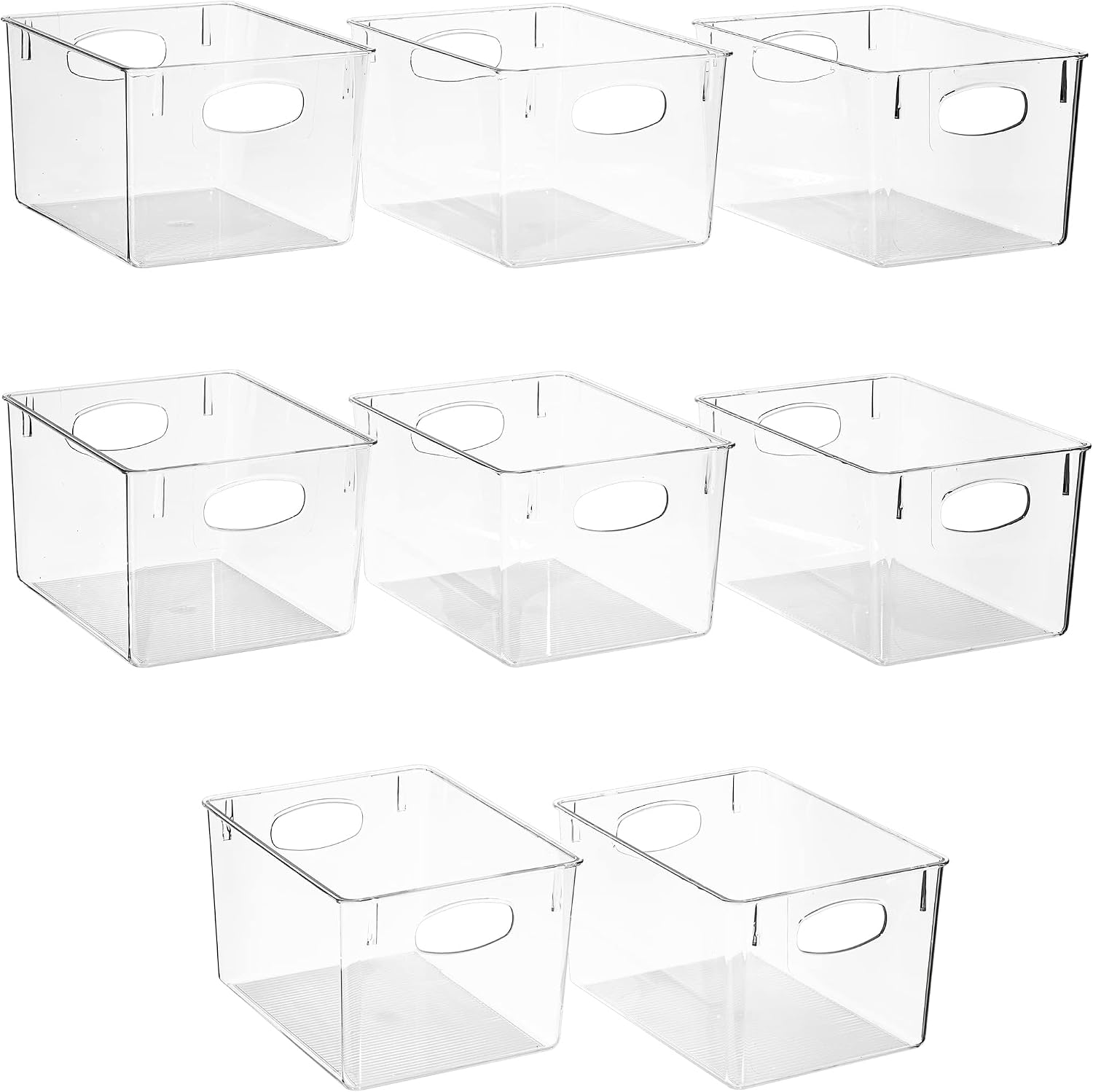Sorbus Large Clear Plastic Storage Bins for Shelves, Clothes, with Handle – Clear Storage Bins, Drawer, Shelf, Closet, Pantry, Fridge, Freezer Organizer Bins, Closet Organizers and Storage (8 pack)