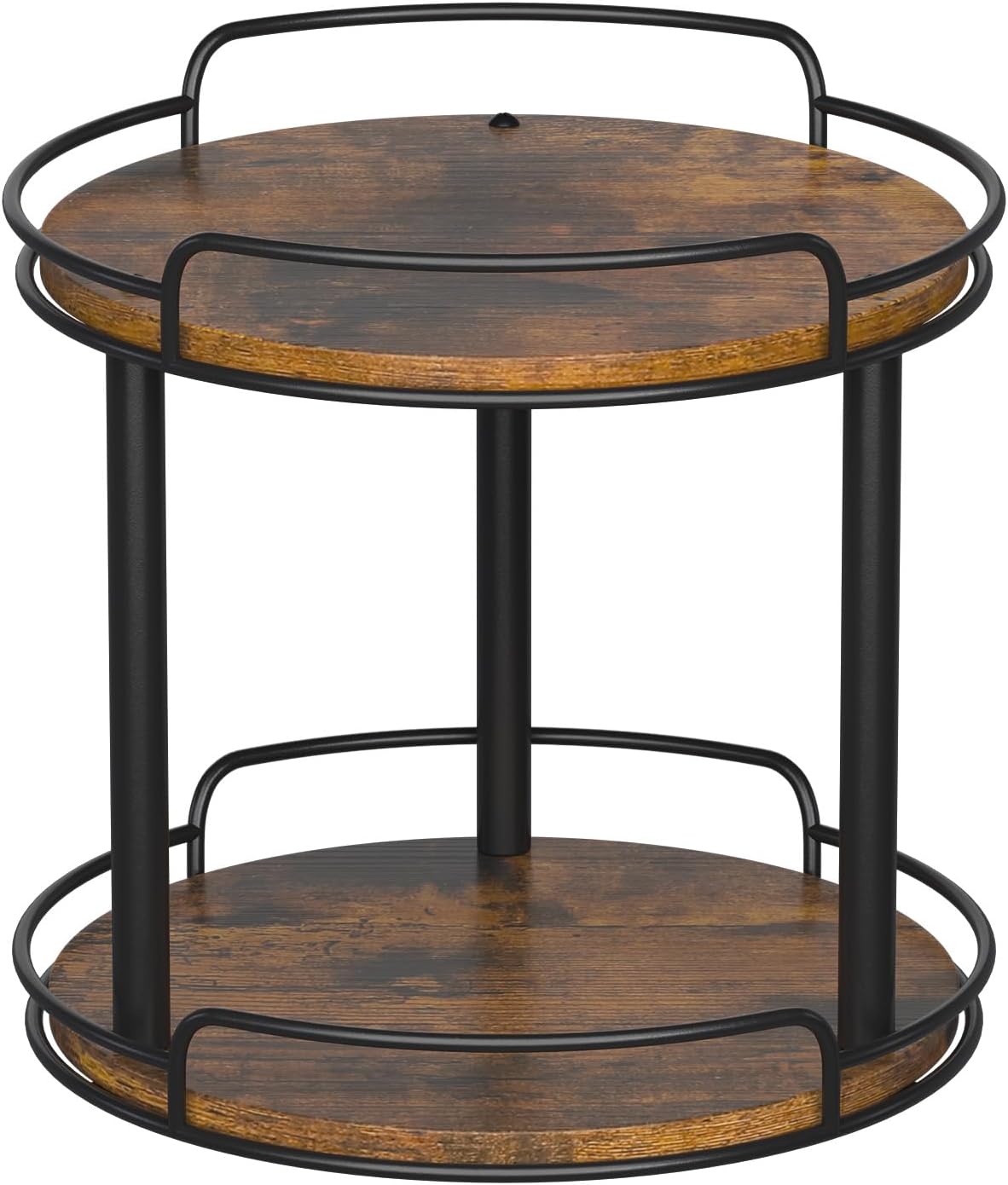 LAMU 10” Wood Lazy Susan Turntable Organizer for Cabinet, 2 Tier Lazy Susan Spice Rack Organizer for Kitchen, Table Top, Countertop, Pantry, Medicine Organizer