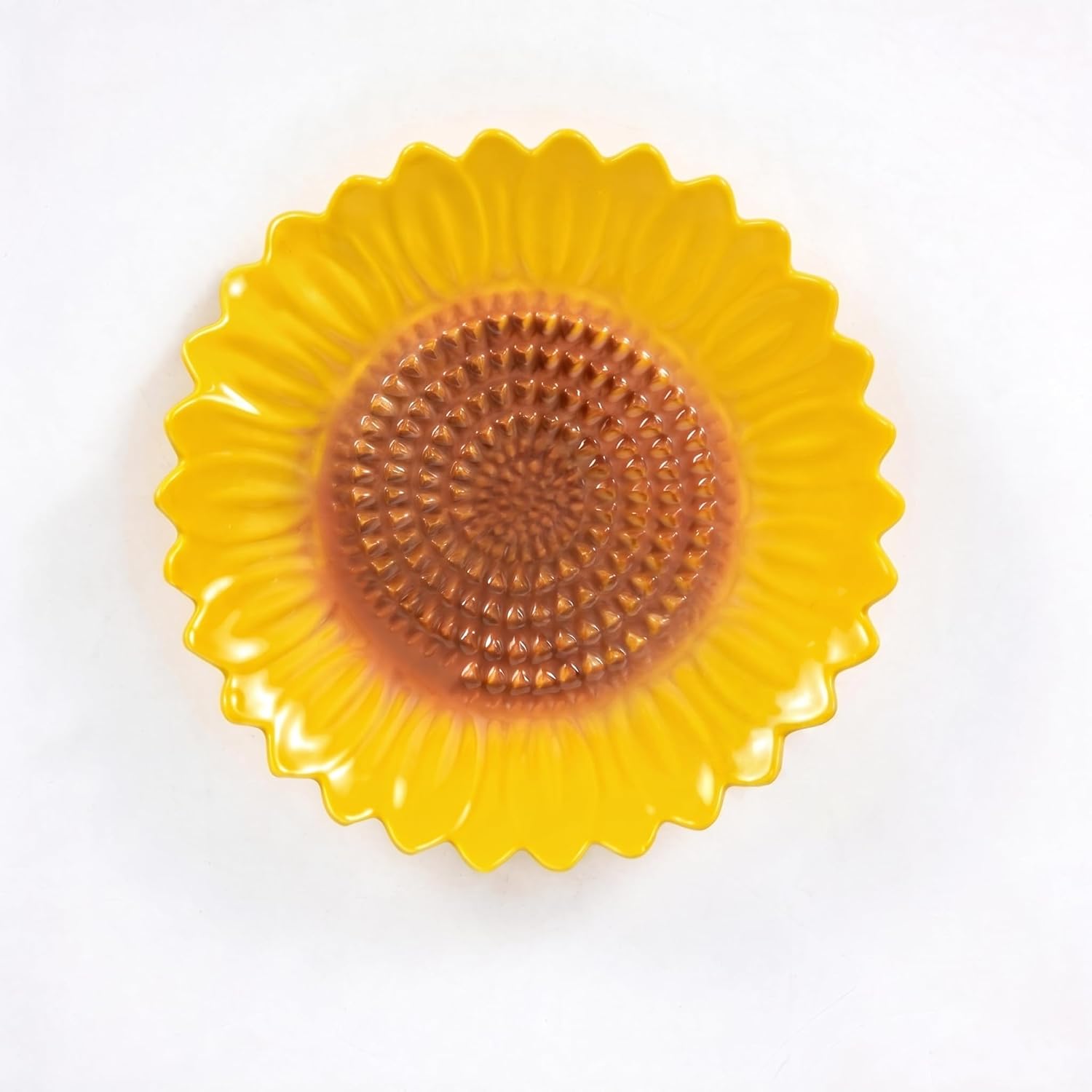 Sunflower-Shaped Ceramic Grater Plate & Spoon Rest for Stove Top, 2-in-1 Ginger Garlic Grater with Spoon Holder, Multifunctional Kitchen Utensil Rest & Grater Dish, Farmhouse Kitchen Decor