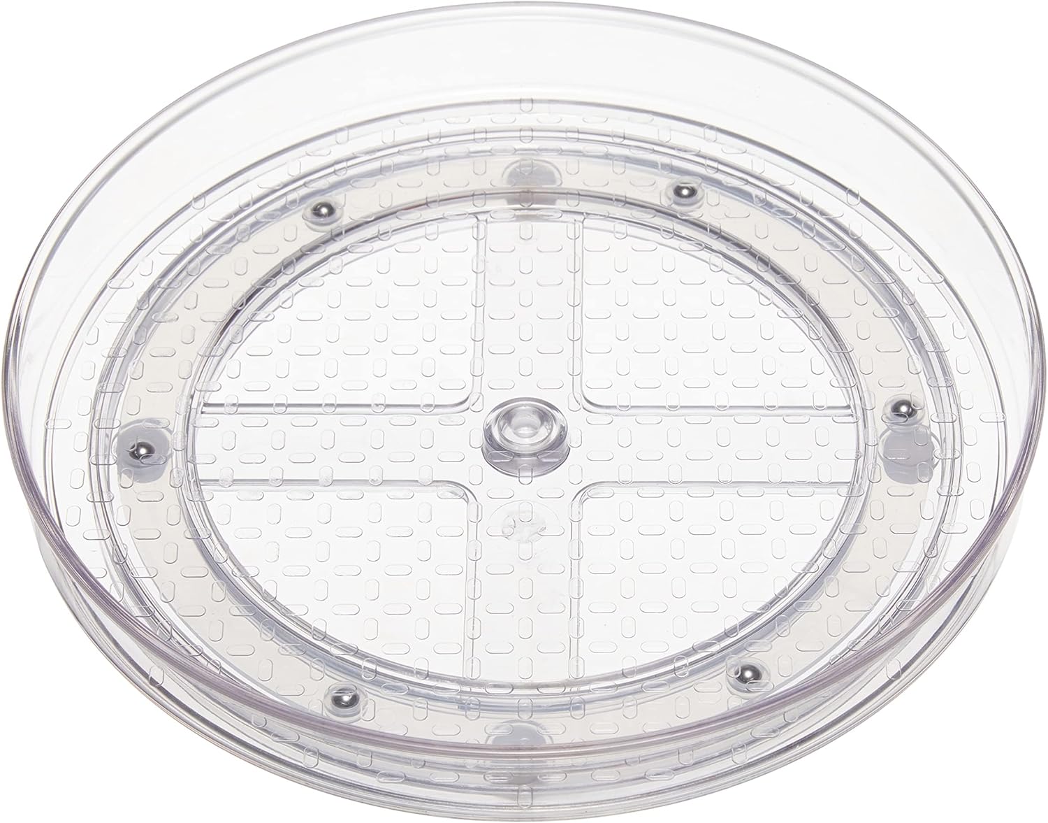 Amazon Basics Clear Rotating Lazy Susan Turntable Organizer for Condiments, 9-Inch, 2-Pack