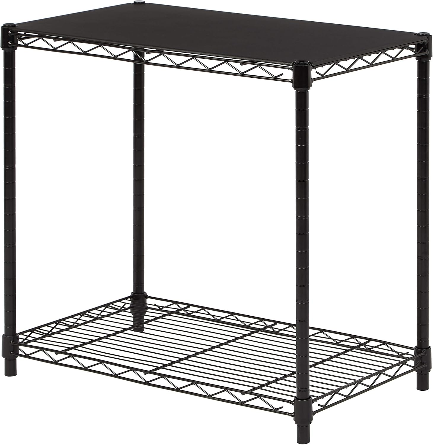 Amazon Basics 2-Shelf Stackable Storage, 13.3″ D x 23.2″ W x 22.2″ H, Black