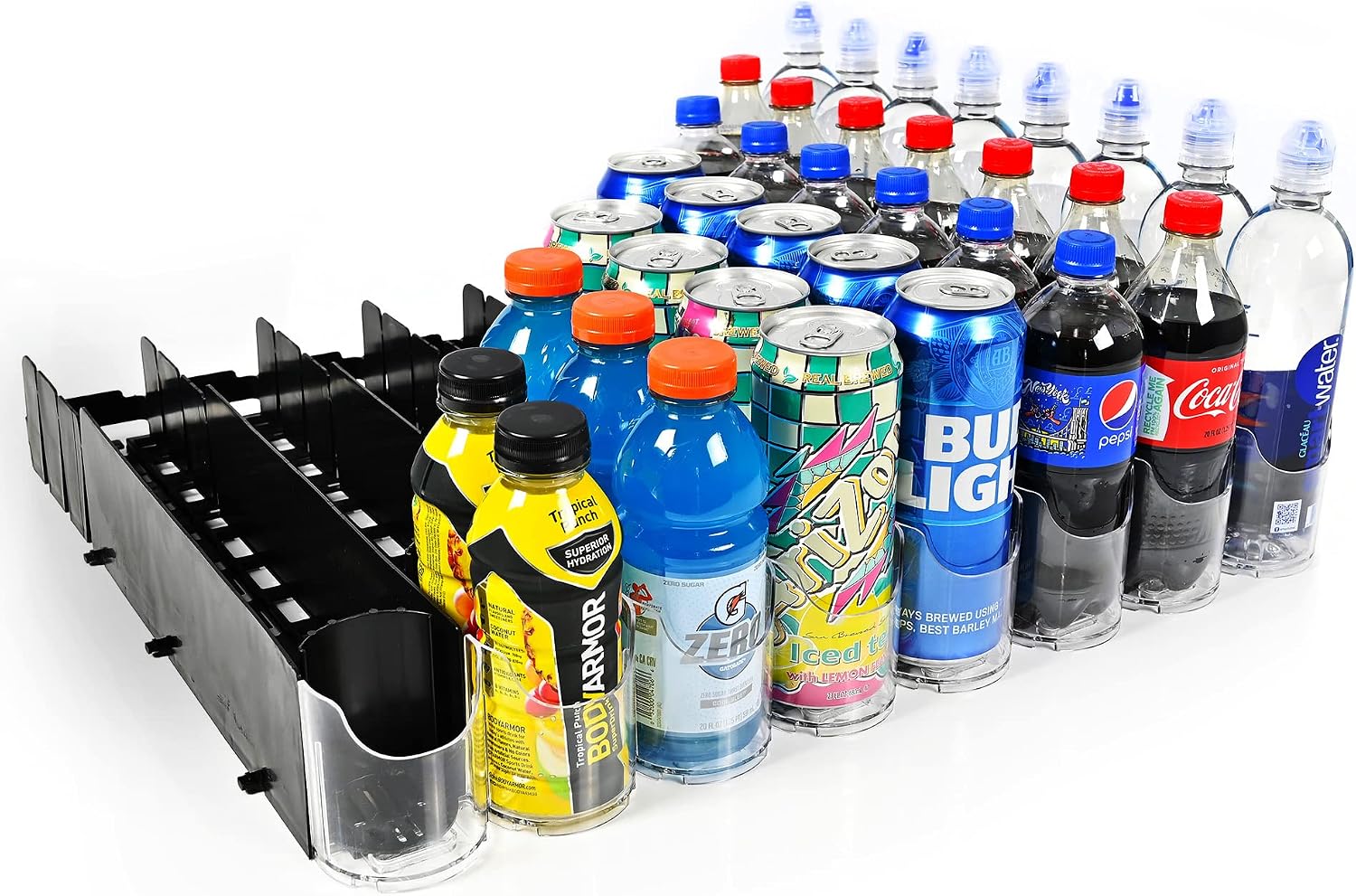 Display Technologies Fridge Organizer & Soda Can Dispenser for Refrigerator – Drink Dispenser & Refrigerator Storage (2-Pack)