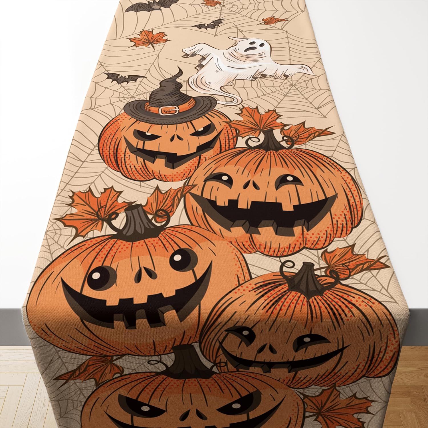 OHOME Halloween Decor Indoor – Table Runner Indoor Outdoor – Halloween Decorations Party Favors Supplies Backdrop Tablecloth for Home Office Kitchen