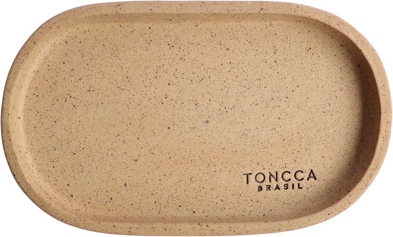 Ceramic Oval Tray by TONCCA – Small Decorative Tray for Candles & Table Decor | Handmade in Brazil | Natural Mineral Clay | Sertão Edition