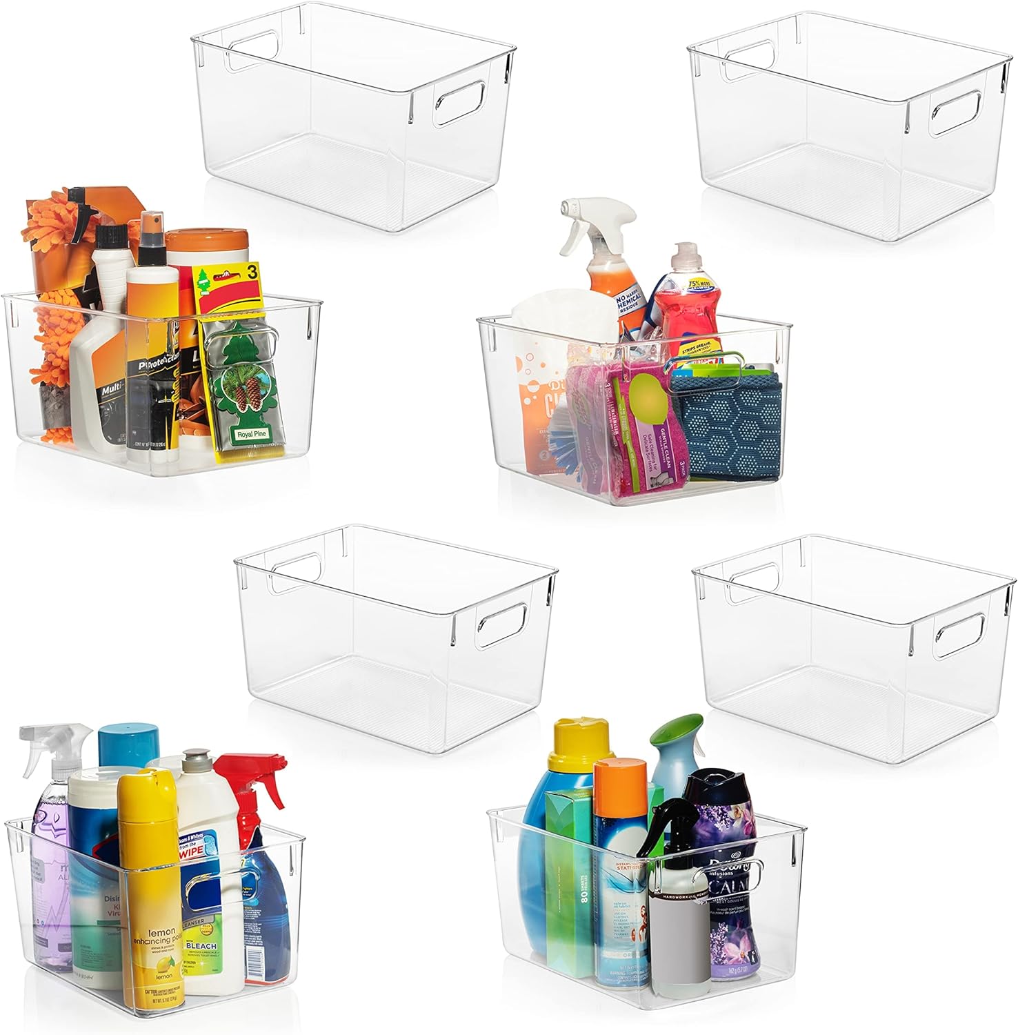 ClearSpace Clear Plastic Storage Bins – Pantry Organizers & Storage Containers, Cabinet Organizer – Home Organization Must Haves for Kitchen, Laundry Room, Office, Closet, Garage & Freezer