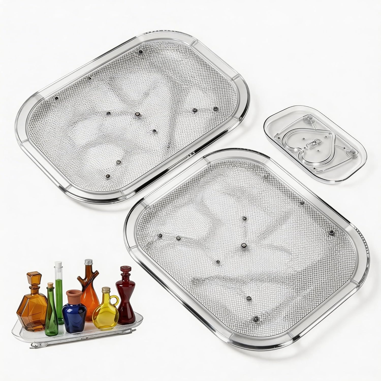 2 Pack Fridge Lazy Susan Organizer, 360° Rotating Refrigerator Lazy Susan Turntable, Clear Acrylic Fridge Organizer for Kitchen, Pantry, Countertop Storage
