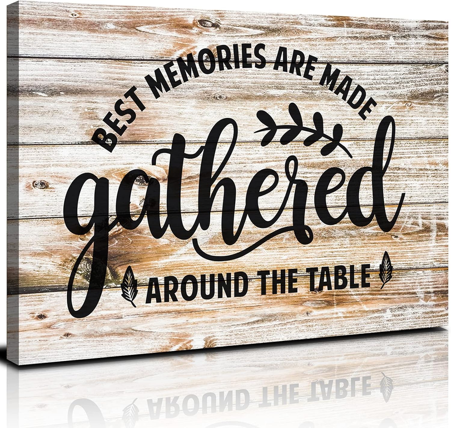 Dining Room Wall Decor Gather Signs for Home Decor Kitchen Wall Art Rustic Gather Sign Kitchen Pictures Wall Decor Inspirational Quotes Canvas Prints Posters Farmhouse Family Framed Artwork 12×16