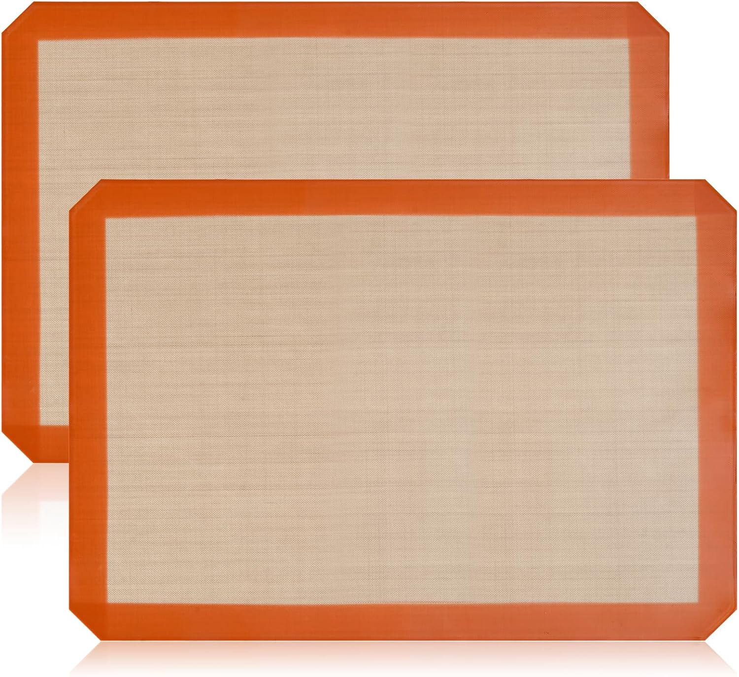 Luckyiren 2-Pack Silicone Baking Mats – Non-Stick Reusable BPA-Free Oven Liners, 100% Food-Grade Silicone, Fit Half Sheet Pans (16.54″ x 11.62″) for Cookies, Pastry & More