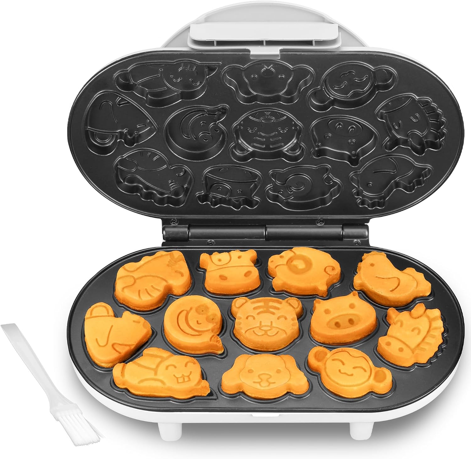 SugarWhisk Animal Mini Waffle Maker for Kids, Mini Pancakes Maker Machine with 12 Different Animal Pancake Molds, Small Waffle Maker Iron, Excellent Christmas Gift for Kids & Adult