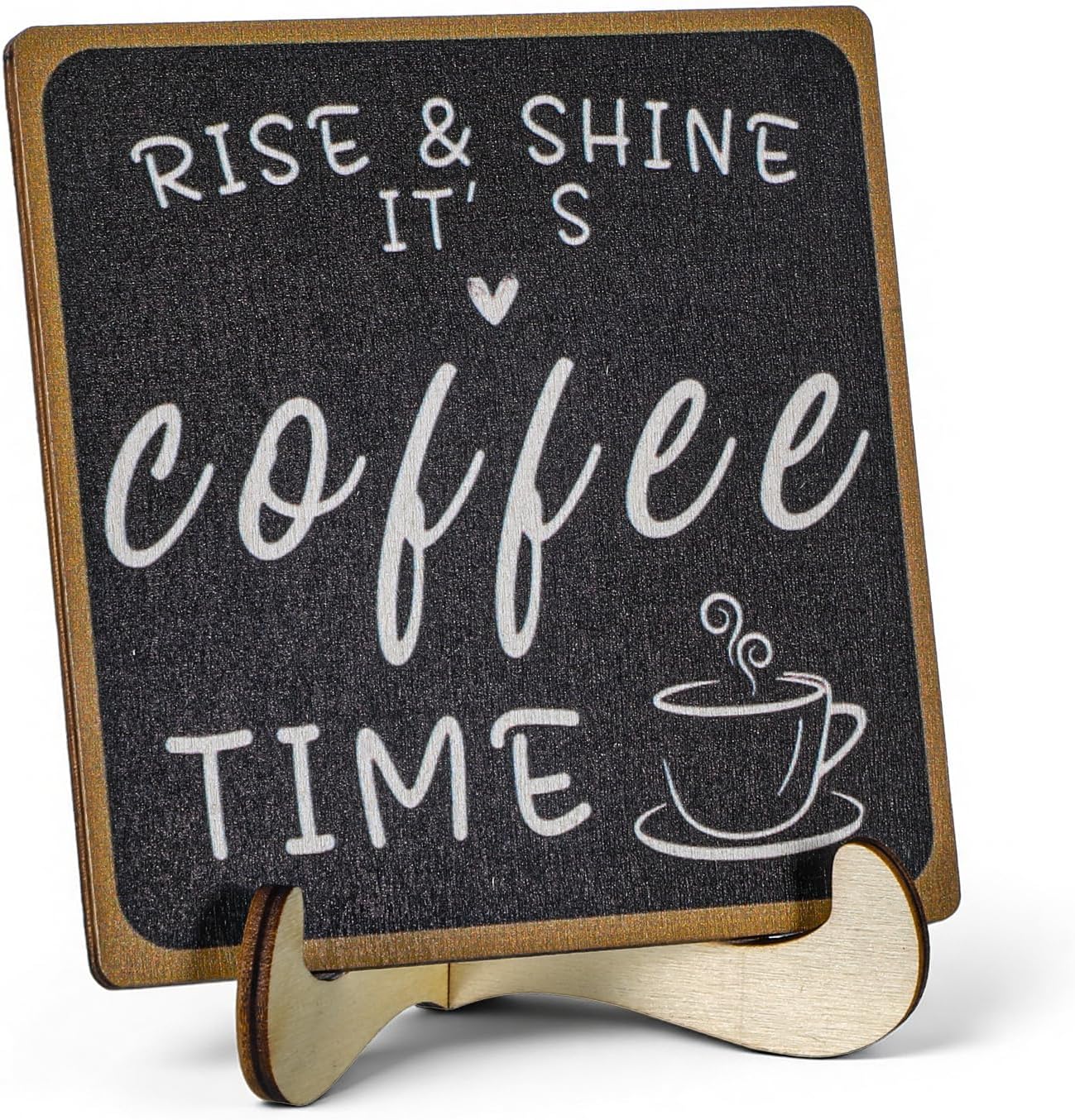 Wooden Coffee Bar Sign Coffee Bar Decor Coffee Bar Decorations Black White with Stand Bar Tabletop Shelf Accessories Coffee Sign Decor for Farmhouse Coffee Office Kitchen Home Station