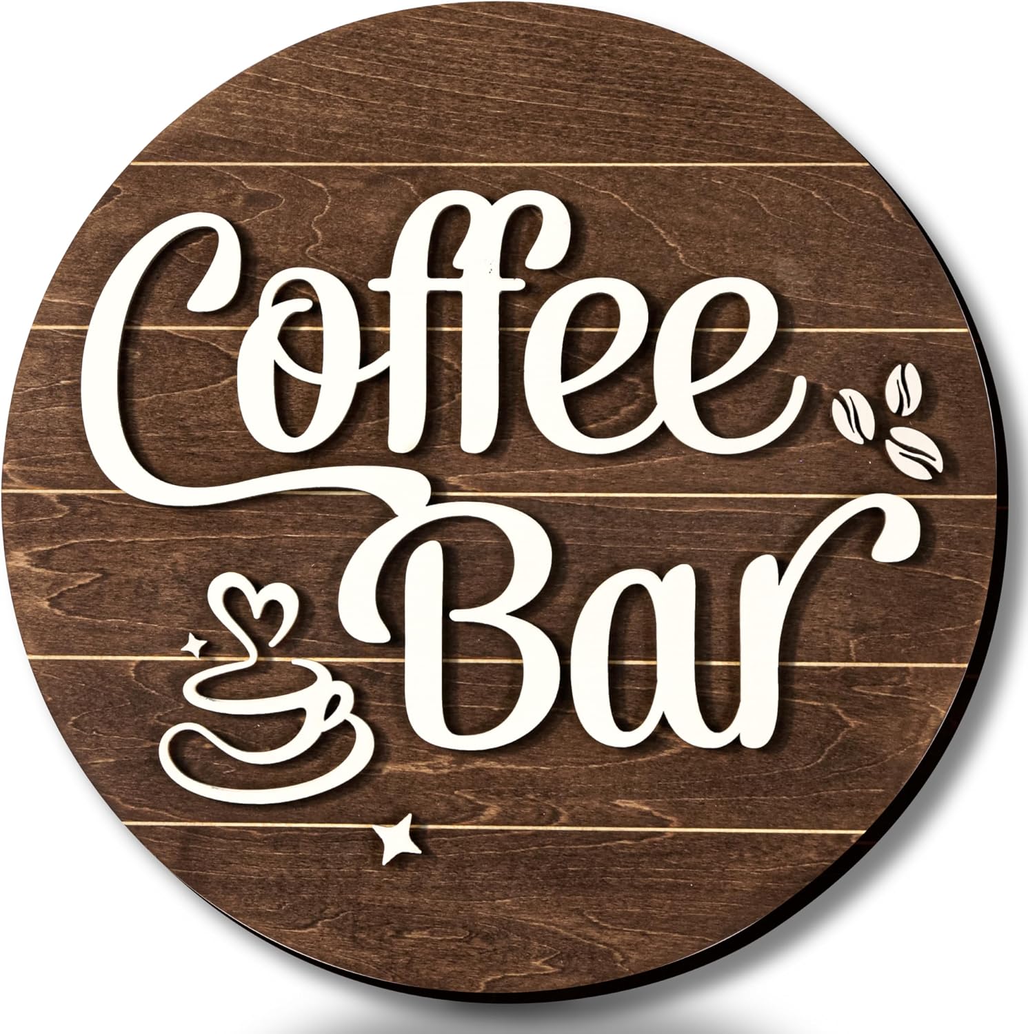 Woodamore Coffee Bar Sign Wall Decor – Vintage Coffee Sign for Bar Decor Accessories, Funny Cafe Station Signs Idea For Kitchen Home Decor, 10” Farmhouse Cafe Signs for Cafe Decorations