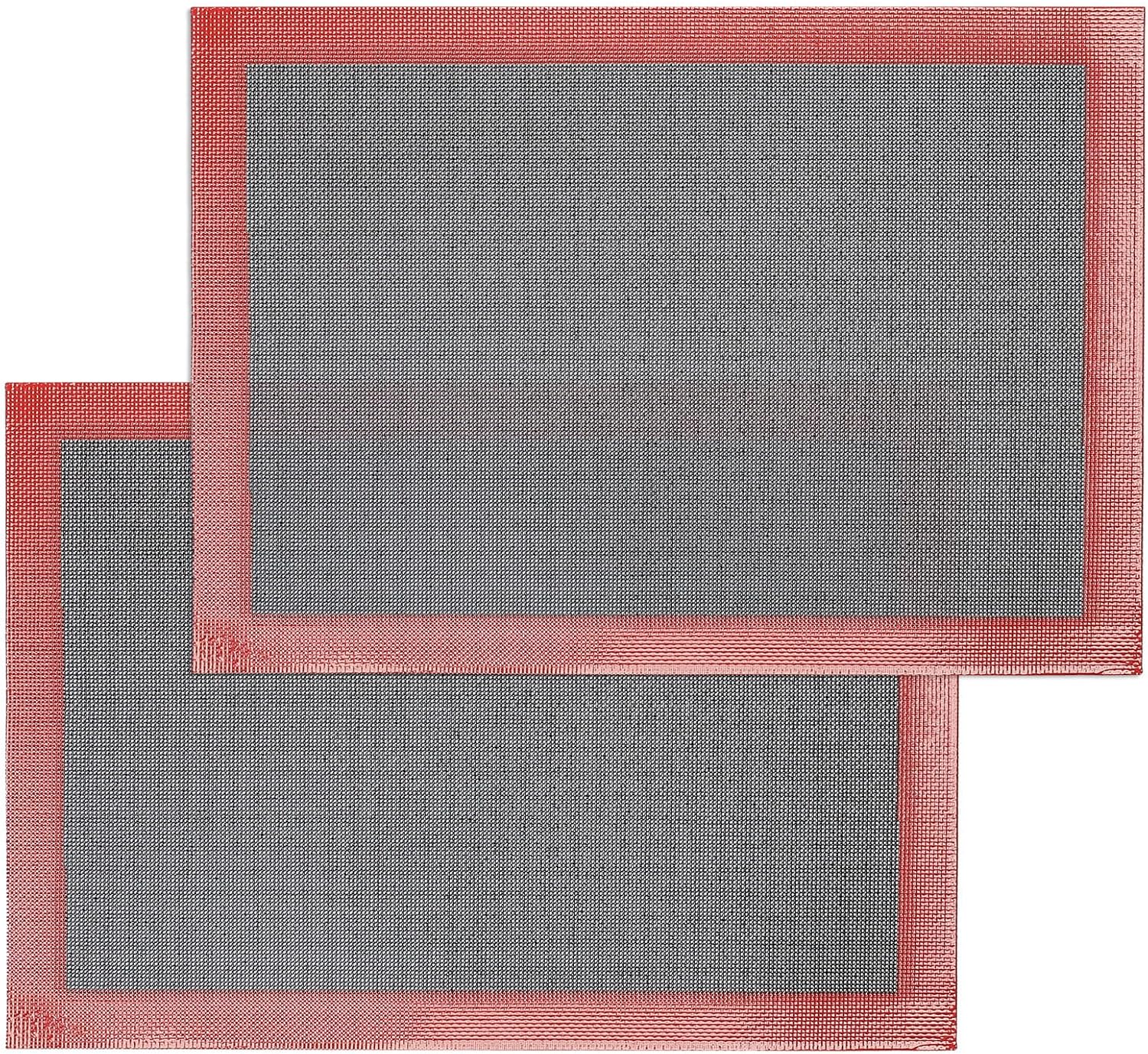 Silicone Baking Mat with Microperforated, 2 PCS Perforated Baking Mats/Oven Liners for 13″ x 18″ Half Sheet Pan, Reusable Air Mesh Silicone Mat for Cookie/Eclair/Bread/Pizza/Pastry