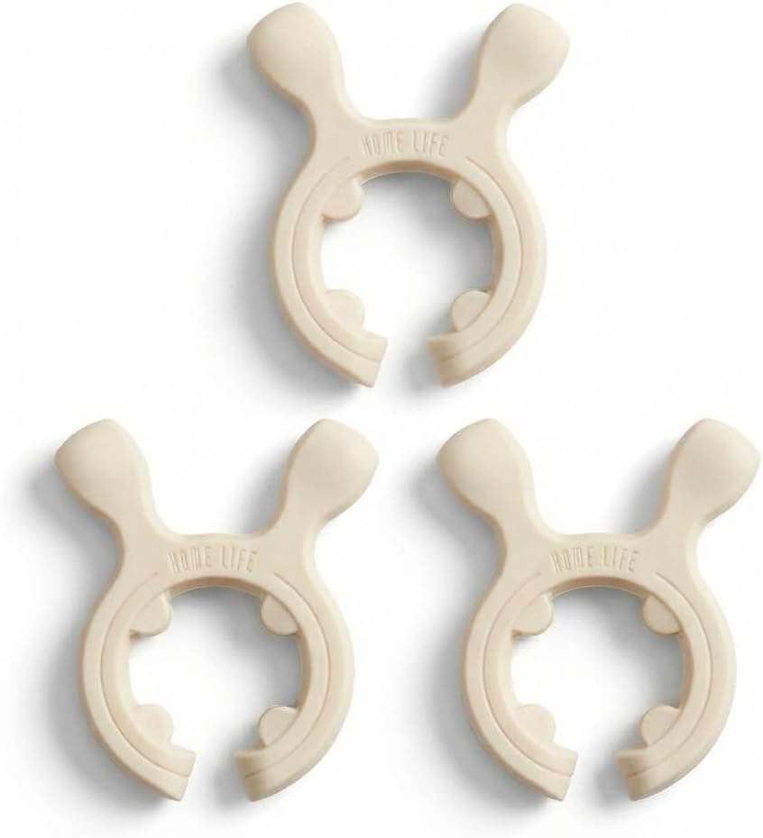 3-Pack Deer Antler Silicone Spoon Rest – 2-in-1 Clip-On Pot Handle Holder & Boil Over Guard, Heat Resistant Utensil Rest for Stovetop – Kitchen Gadget Gift Set (White 3PCS)