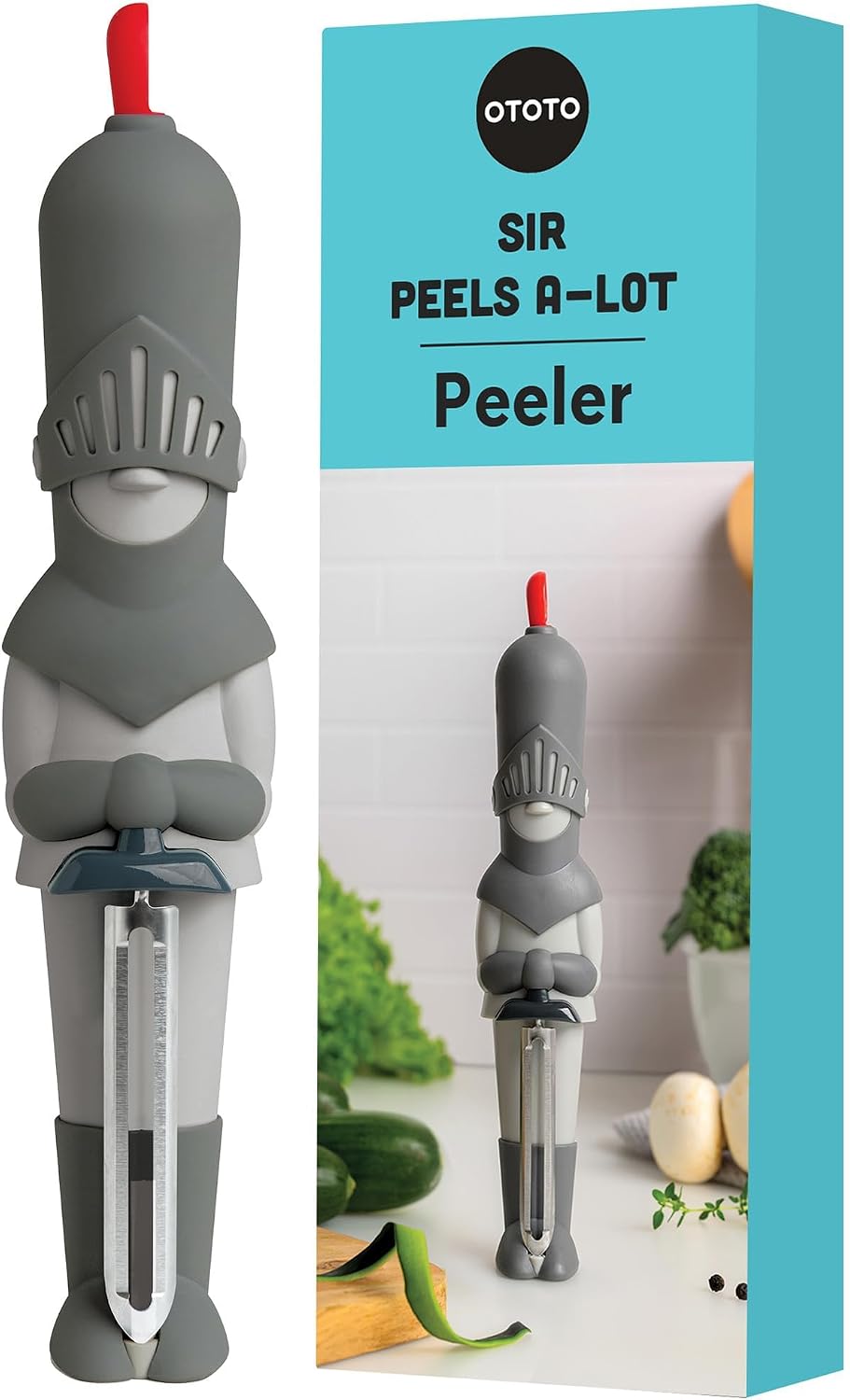 NEW OTOTO Sir Peels A-Lot Medieval Knight Vegetable Peeler – Swivel Vegetable Peelers for Potatoes, Fruits, Cute Gadgets, Gifts, Potato, Veggie, Fruit Peeler, Cute Kitchen Accessories