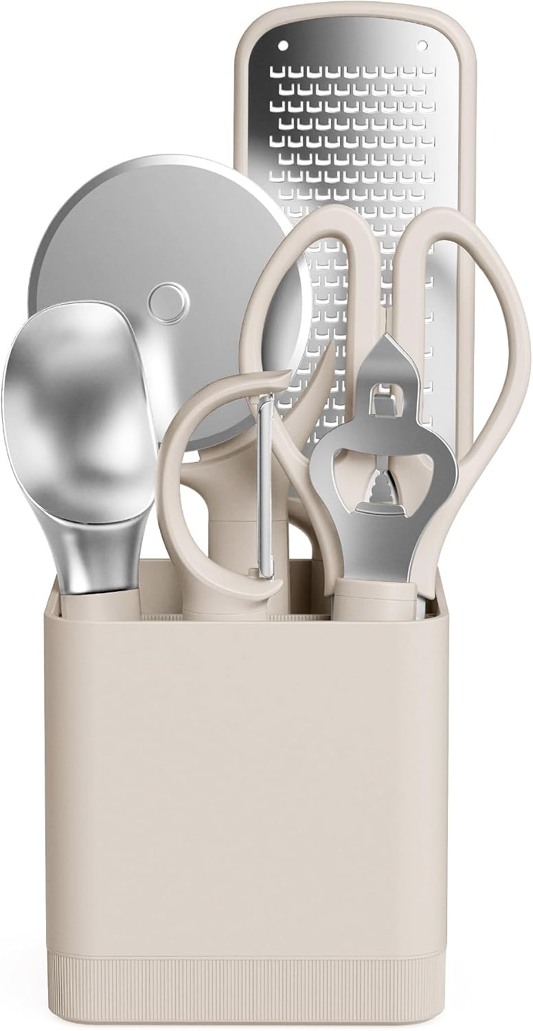 bella 7 Piece Modular Gadget Set, Non-Toxic Silicone, Oatmilk