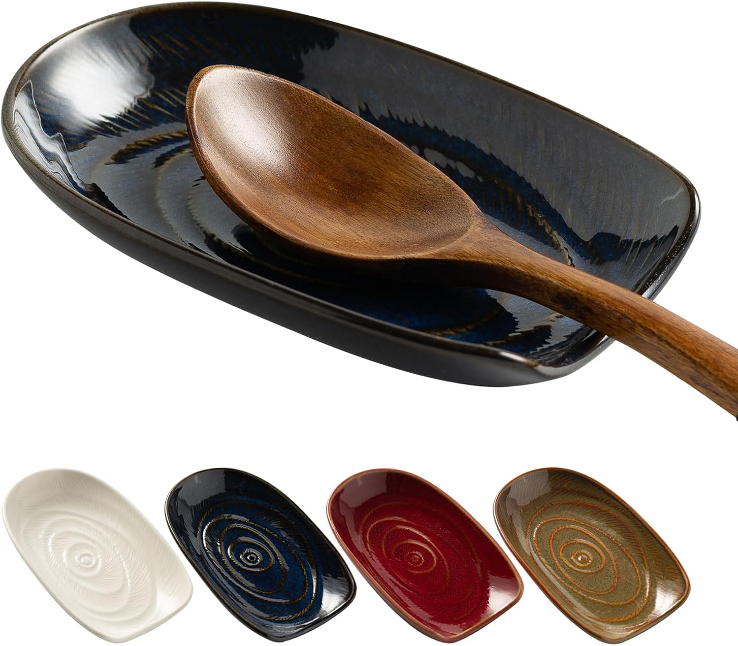 Ceramic Spoon Rest for Stove Top, Spoon Holder for Kitchen Counter