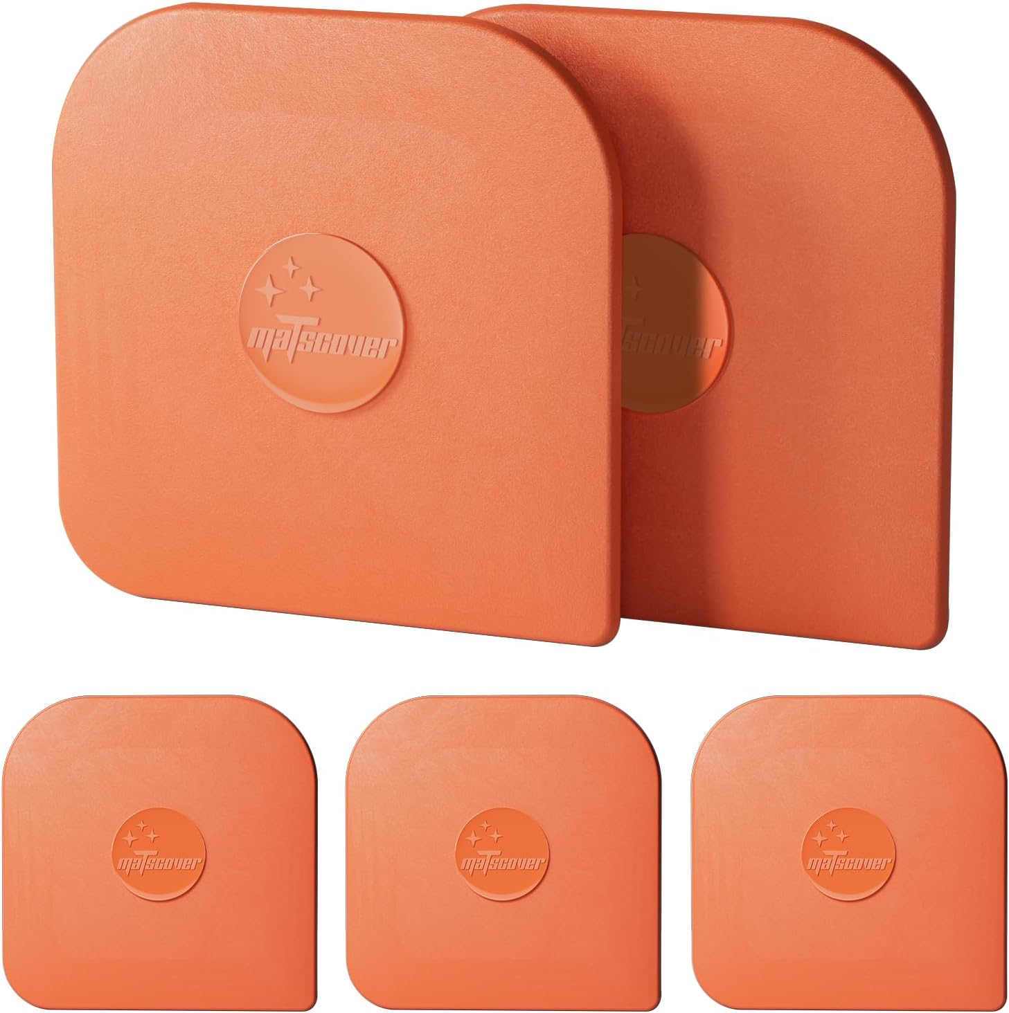 Pan Scraper, 5 Pcs Pot & Dish Scraper Plastic, Sturdy Scraper Kitchen Tool, Orange | Pot Scraper Non Scratch for Cast Iron, Pot and Pan Cleaning, Food Scraper for Dishes, Home & Apartment Essentials, Orange