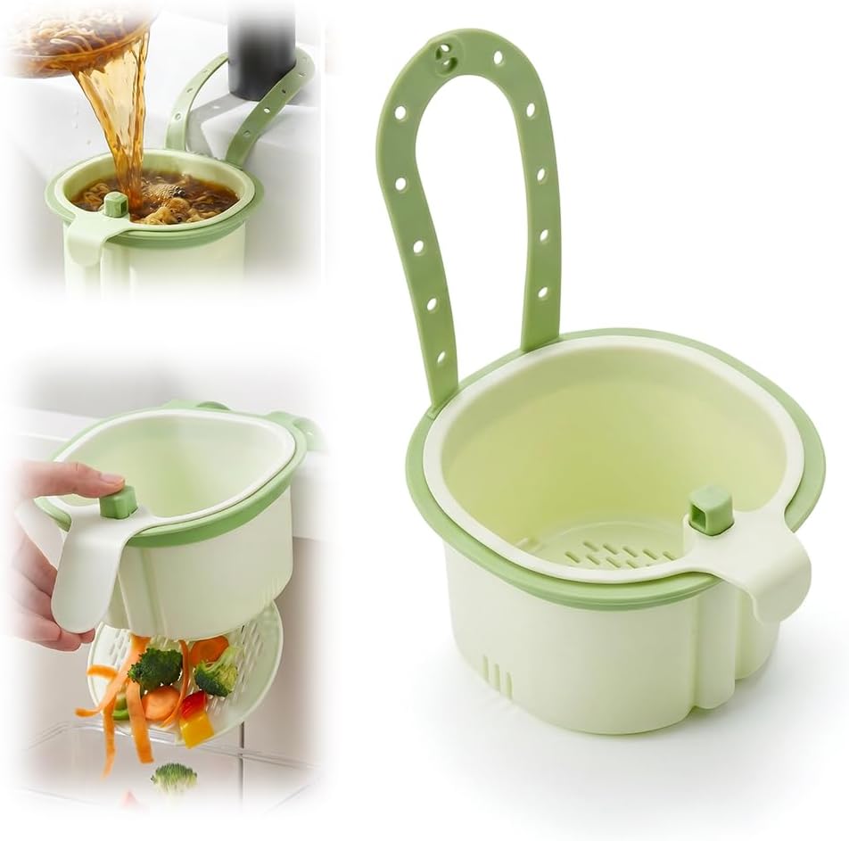 2026 New Cactus Kitchen Sink Strainer Basket, Sink Drain Strainer Self-Cleaning Faucet Hanging Filter Basket, Multifunctional Kitchen Sink Strainer Press Automatic Dumping Basket (Green)