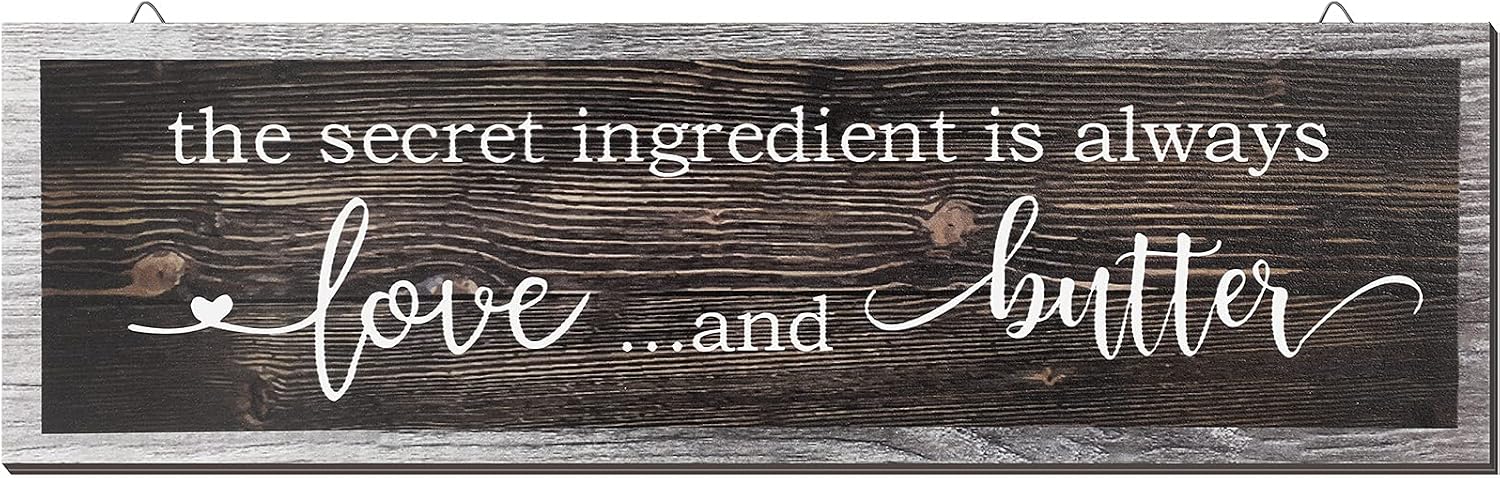 Jetec The Secret Ingredient Is Always Love and Butter Sign, Brown